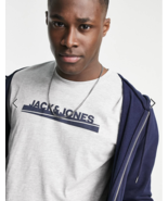 Jack &amp; Jones Mens Crew Neck Gray T-Shirt  &quot;X-Large&quot; - £10.11 GBP