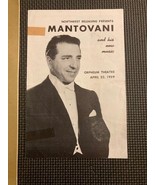 Montovani Playbill/Program Lot of 2 USA Tour and Orpheum Theater Seattle WA - £10.62 GBP