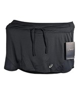 Asics Womens Skort Front Drawstring Skirt with Shorts Small Black Stretc... - $28.74