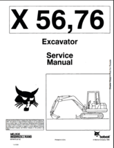 BOBCAT X56,76 EXCAVATOR SERVICE MANUAL  SN 6570475 ( 6-12 ) - $14.00