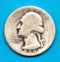 1939  Washington Quarter - Circulated - Silver - £6.29 GBP