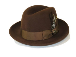 Men Bruno Capelo Hat Australian Wool Crushable Center Crease CHICAGO CH301 Brown - £52.92 GBP