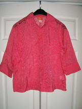 Hearts of Palm Petite Button Down Sheer Floral Shirt Size 12P (NWOT) - £7.69 GBP