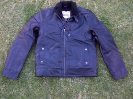 Black long sleeve jacket Vintage style Black military style Biker Jacket... - $35.00