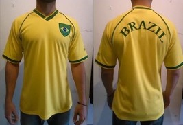 Brazil Soccer Jersey Mens Brazil yellow short sleeve Soccer Jersey S-2X #1 - £16.96 GBP