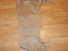 Khaki Brown Cargo Pants Mens Multi purpose casual Cargo Pants bottoms 32WX32L - £18.06 GBP