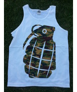 Camouflage Grenade sleeveless tank top Mens white tank top Grenade Tank ... - £12.30 GBP