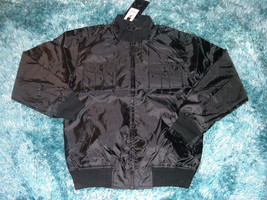 Mens black military style nylong jacket Black casual piolet style jacke L NWT - £15.52 GBP