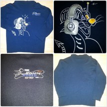 Mens Blue Long Sleeve Sweater Hip Hop Sweater Acrylic Long Sleeve Sweater BIG XL - £5.46 GBP