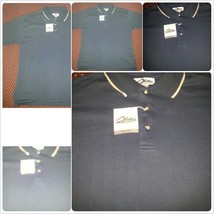 Mens Navy Blue polo shirt short sleeve cotton blend short sleeve polo sh... - $14.00