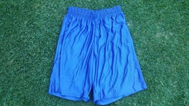 Royal Blue Polyester gym shorts Mens Comfort gym basketball skater shorts SZ L - £10.62 GBP