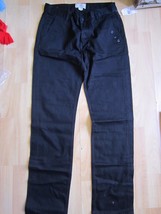 Black Relax Fit Pants Marley Black Pants Mens Black Straight Leg Pants 32 Wx32 L - £11.52 GBP