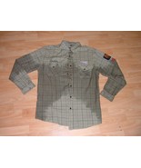 Olive Green long sleeve button up shirt Plaid button up tie-dye Shirt XL - $218.12 MXN