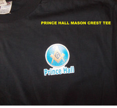 Prince Hall Black short sleeve T shirt Prince Hall Tee P.H.A. Mason Crest Tee 2X - £12.53 GBP