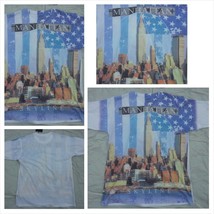 Manhattan image short sleeve T-SHIRT Sublimation  Blue Manhattan T shirt L NWT - £14.86 GBP
