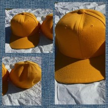Mens Womens Gold baseball Cap Hat Solid color fitted baseball cap 6-7 5/8 - £4.77 GBP