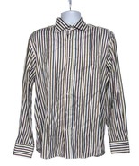 Bugatchi Mens Shaped Fit Button Up Shirt Large Multicolor Striped Long S... - $31.31 CAD