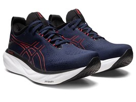 ASICS Men&#39;s Gel-Nimbus 25 Running Shoes Size 8 Midnight/Electric Red - £58.62 GBP