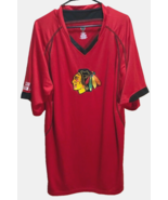 Chicago Blackhawks NHL Vintage 90s Red Polyester Sewn Team Logo T-Shirt XLT - $24.00