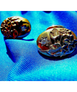 Earth mined Diamond Antique Cushion Deco Cuff links Solid 10k Gold ART N... - $1,895.25