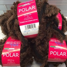 Filatura Di Crosa Polar Fancy Yarn 5 Skeins Brown #3 Net With Fleece Edge - £24.55 GBP