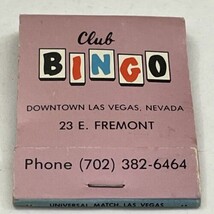 Vintage Matchbook Cover  Club Bingo  Las Vegas, Nevada   gmg  unstruck  ... - $17.35 CAD