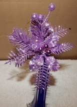 Picks Fake Flowers 8&quot; Tall Celebrate It Table Decor Purple Glitter Berri... - £1.99 GBP