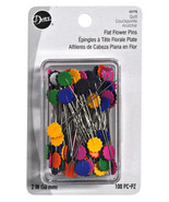 Dritz Flat Flower 2 Inch Assorted Sewing Pins 100 Count - £7.04 GBP