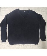 Vince Knit Sweater Women Large V Neck 100% Cotton - $32.92 CAD