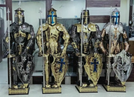 Medieval Knight Templar Armor Suit, Battle Warrior Full Body Armor Suit Set Of 4 - £2,842.27 GBP