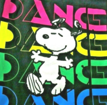 Snoopy Dance Dance Dance Peanuts Canvas Tote Bag Black Multicolor Magnetic Closu - £11.55 GBP