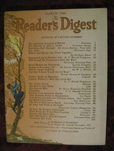 Reader&#39;s Digest March 1944 Bruce Barton Louise D. Rich John Steinbeck Ernie Pyle - £6.35 GBP