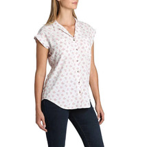 Jachs Girlfriend Women&#39;s Plus Size 2X White Floral Button Front Shirt Top Blouse - £11.95 GBP