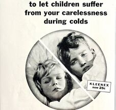 Kleenex Dispoable Tissues 1933 Advertisement Children Suffer From Colds ... - $366.69 MXN