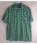 Vintage Wrangler Western Shirts Men&#39;s Green Pearl Snap Shirt Size 2XT - $455.62 MXN