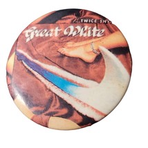 Great White Twice Shy Vintage Hair Metal Glam Metal Button Pin  - £7.91 GBP