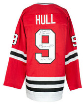 Bobby Hull Firmado Personalizado Rojo Camiseta Hockey Hof 1983 Oro Jet Insc PSA - £310.14 GBP