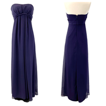 Vineyard Collection Women 4 Bridesmaid Dress Strapless Purple Twist Chif... - £33.08 GBP