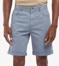 Size 38 8&quot; Barbour OVERDYED Washed Blue Gray Twill Casual Shorts 38&quot; - £38.92 GBP