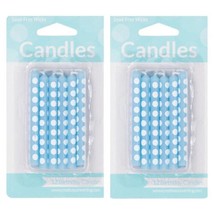 24 Creative Converting Cake Candle, 2.25&quot;, Light Blue  Polka Dot (2x 12) - £5.44 GBP
