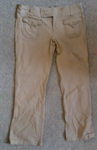 Women's Allison Brittney Stretch Pants Size 8 Tan Low Rise Button Zipper... - $14.99