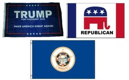 New They can be used indoors or outdoors.3x5 Trump #1 &amp; Republican &amp; State of Mi - £19.10 GBP
