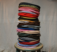 20&#39; Cloth Covered Round Electrical Cord - Vintage Fabric Braid Lamp Pendant Wire - £26.40 GBP