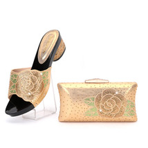 New Italian Crystal Luxury Design Lady Rhinestone Matching Shoes&amp;Bag Mid... - £68.32 GBP