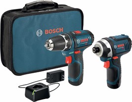 BOSCH CLPK22-120 12V Max Cordless 2-Tool 3/8 in. Drill/Driver, Charger a... - $158.99
