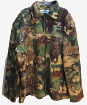 Botswana Africa P.V.S. Camo Safari Full Zip Rhino Elephant Lion Hunting Jacket - $139.67