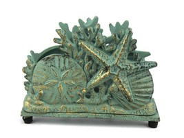 [Pack Of 2] Antique Bronze Cast Iron Seashell Napkin Holder 7&quot; - £44.28 GBP