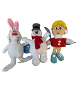 Set of 3 Frosty Plush Toys: Snowman, Karen, Hocus Pocus Rabbit 9-11 inch... - £30.89 GBP