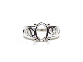 6x8 MM Oval Solitaire Ring Semi Halterung Ring 925Silver - £25.97 GBP