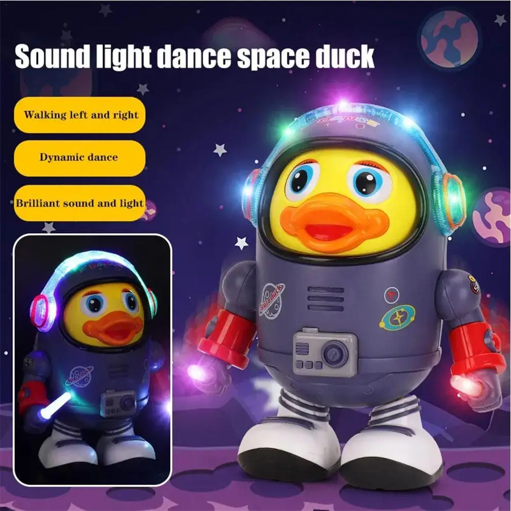 Space Duck Dancing Robot Toy for Kids with Light Music Cartoon Walking Musical - £15.15 GBP